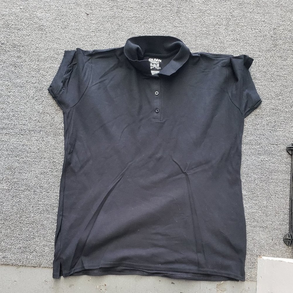 Gildan Ladies Premium Cotton Black Polo